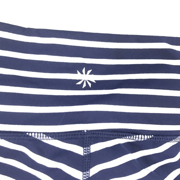 Athleta • Blue Striped Chaturanga Cropped Leggings - Picture 7 of 8